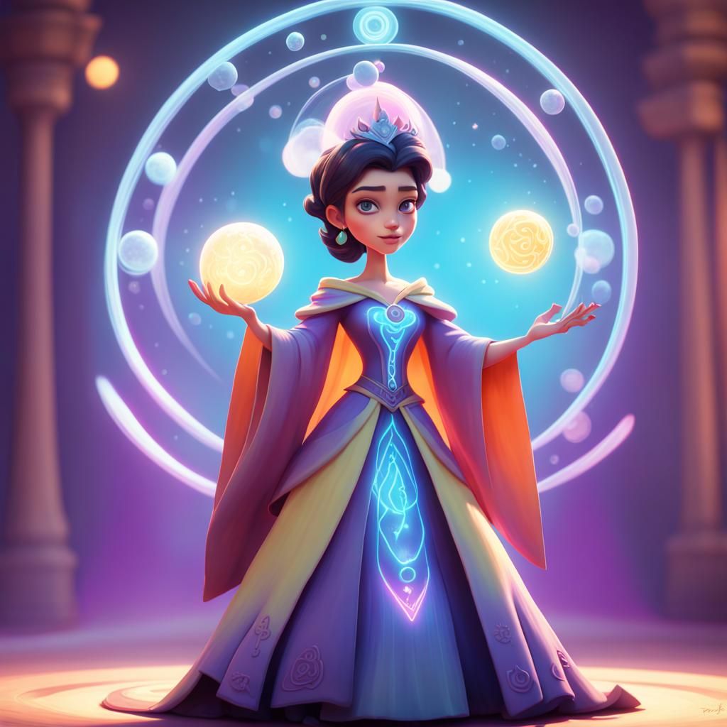 Psychic Elementalist Princess in 3D Digital Art