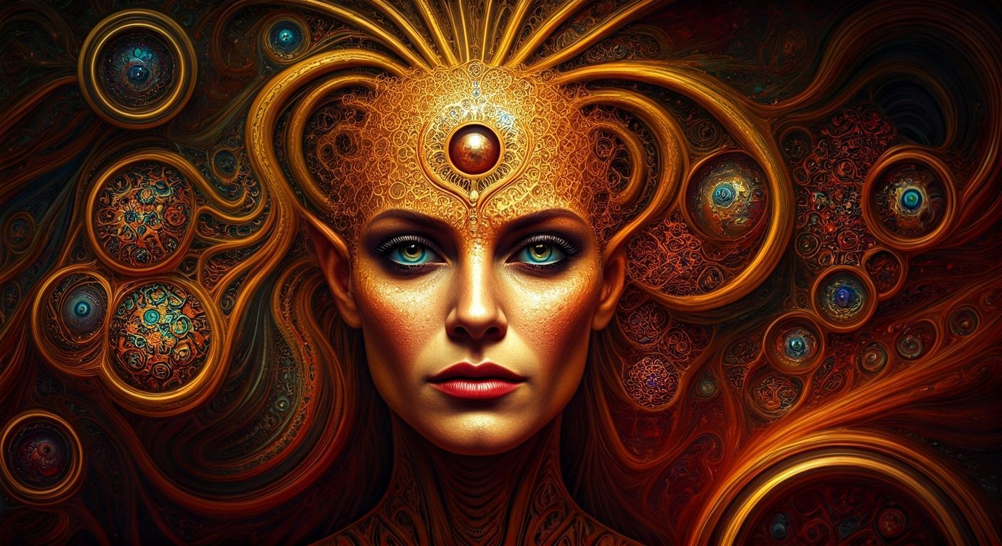 Surreal Extraterrestrial Portrait with Abstract Elements