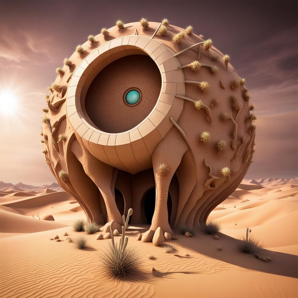 Surreal Desert Landscape in Camelcore Style