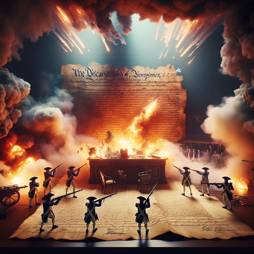 Declaration of Independence Macro 3D Render