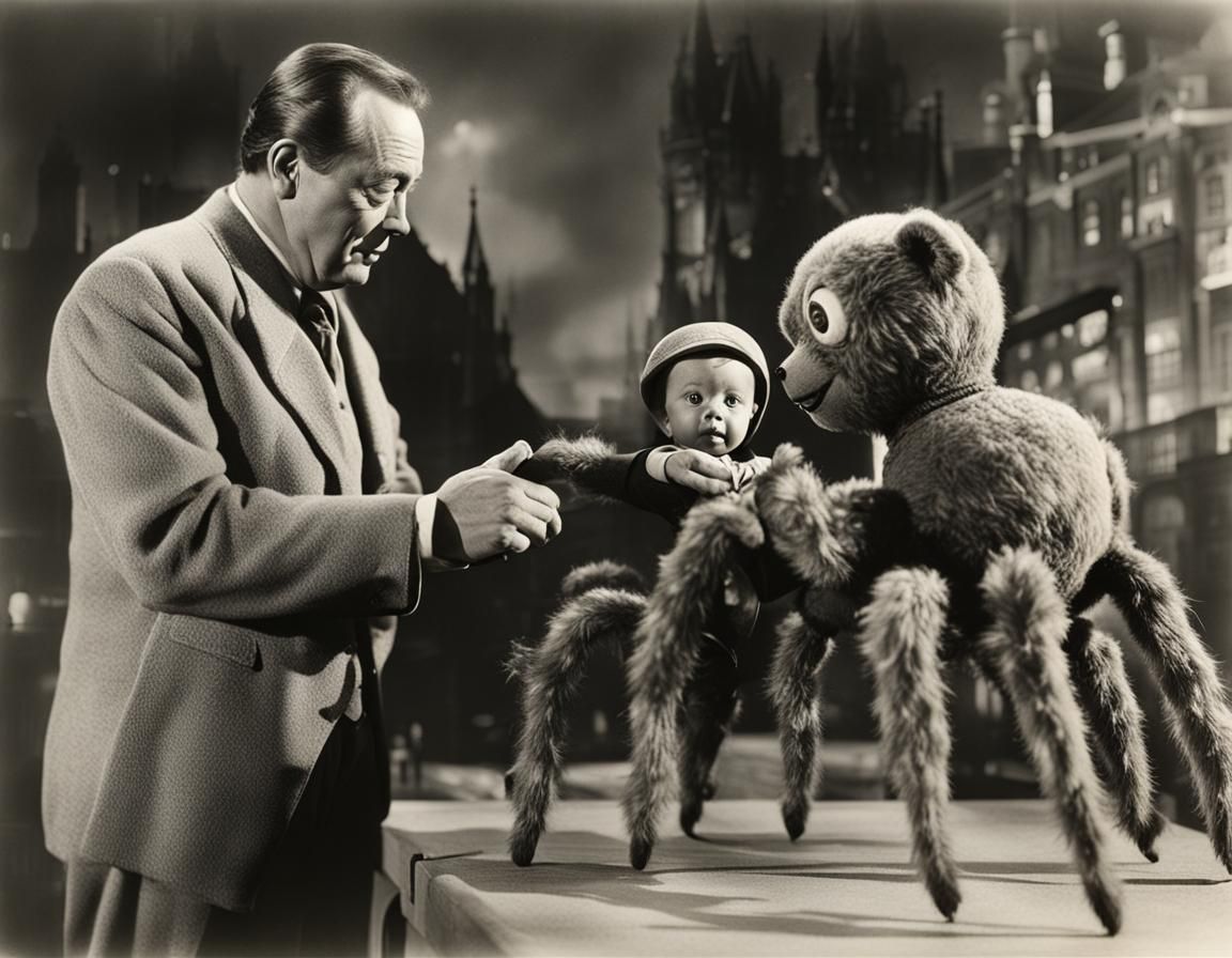 Surreal Spider Teddy Bear Matte Painting