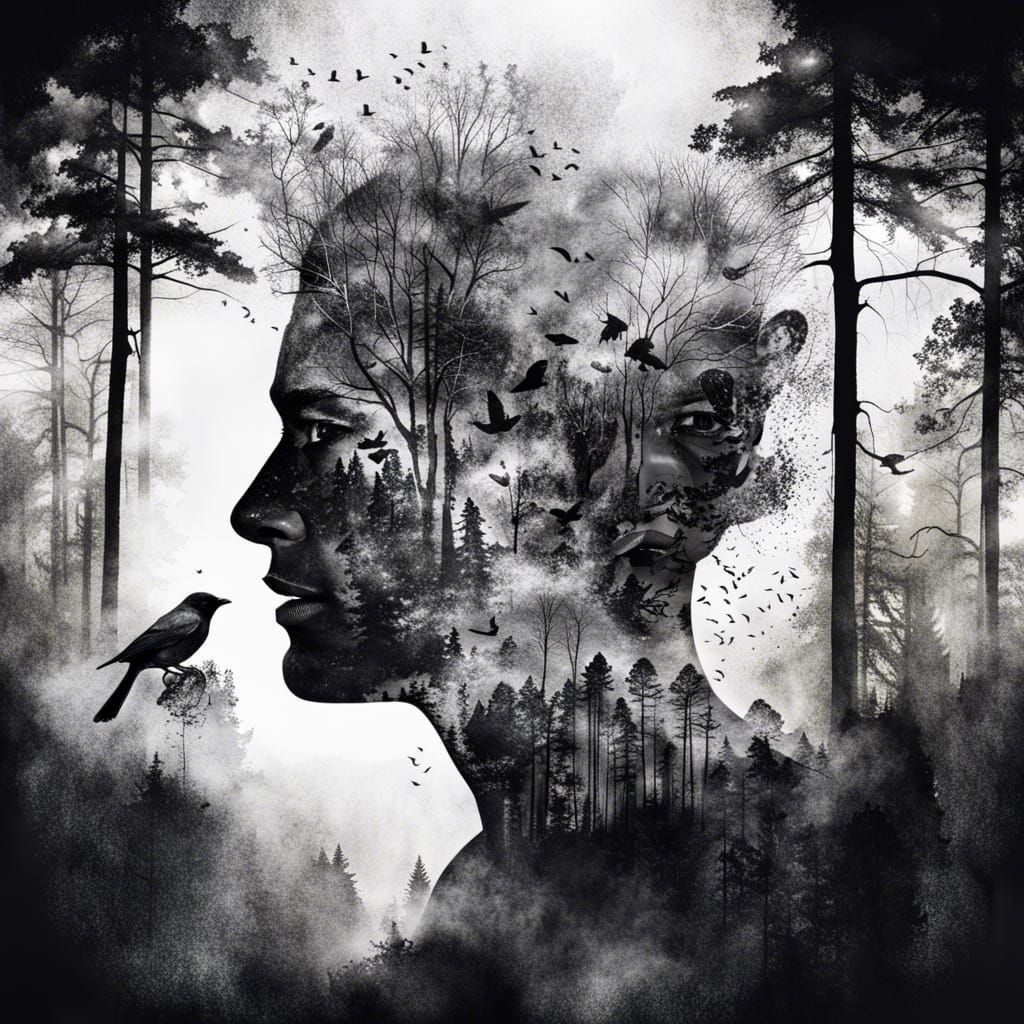 Morpheus God of Dreams: Black and White Ink Drawing