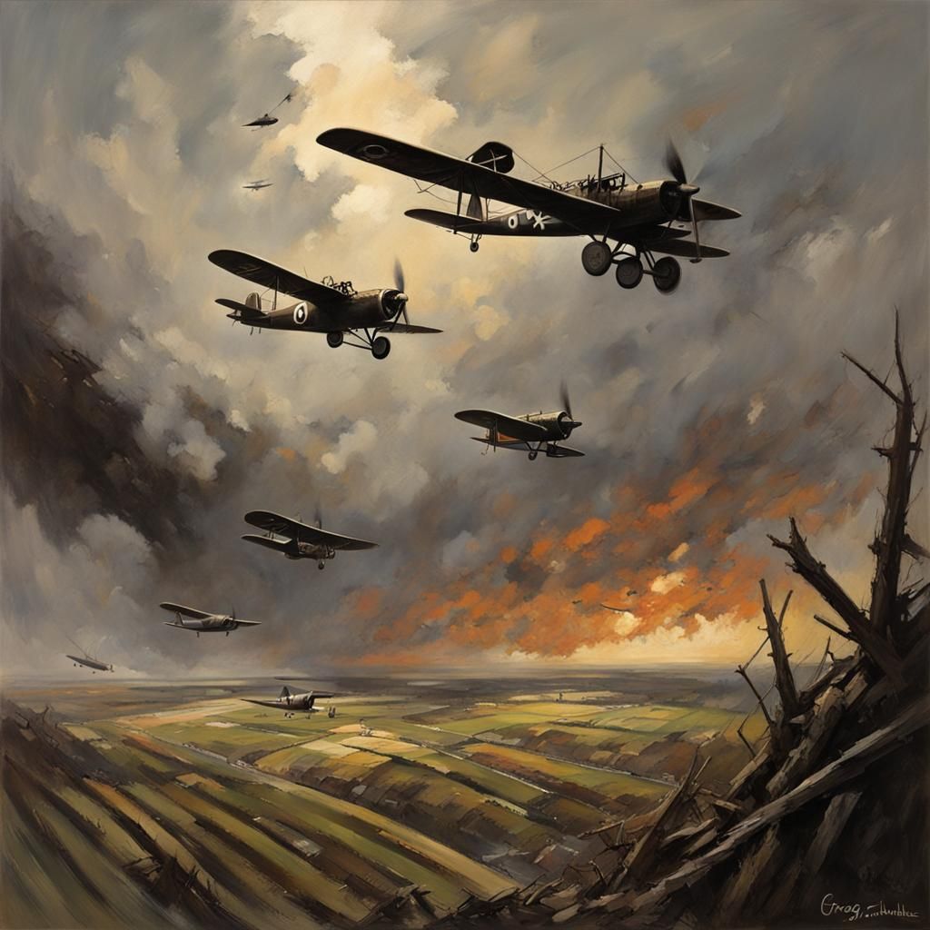 Sinister WWI No Man's Land with Planes