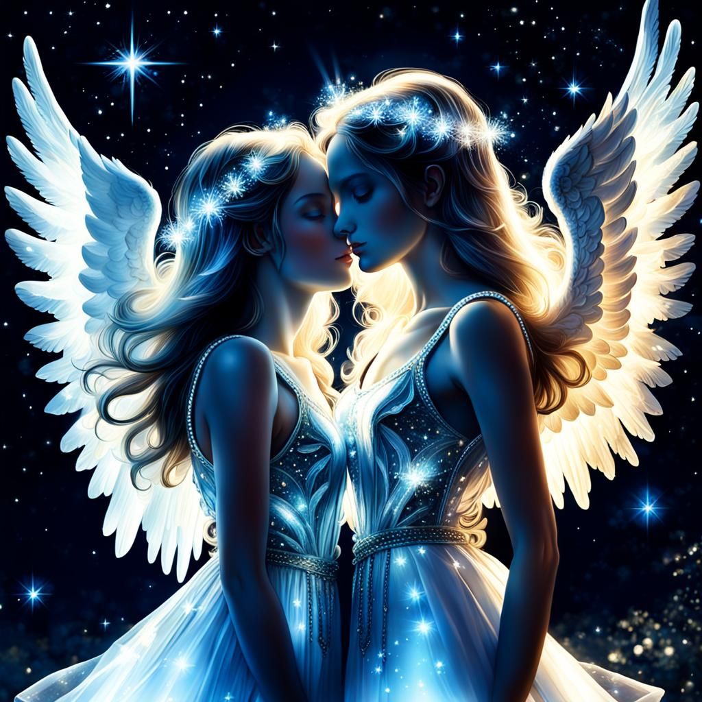 Ethereal Angel in Night Glow Style