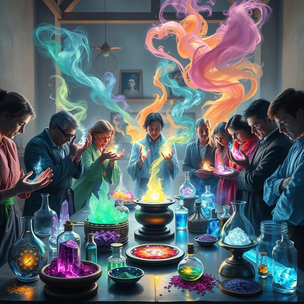 Magical Artists in Zen Garden Lab with Shimmering Powders