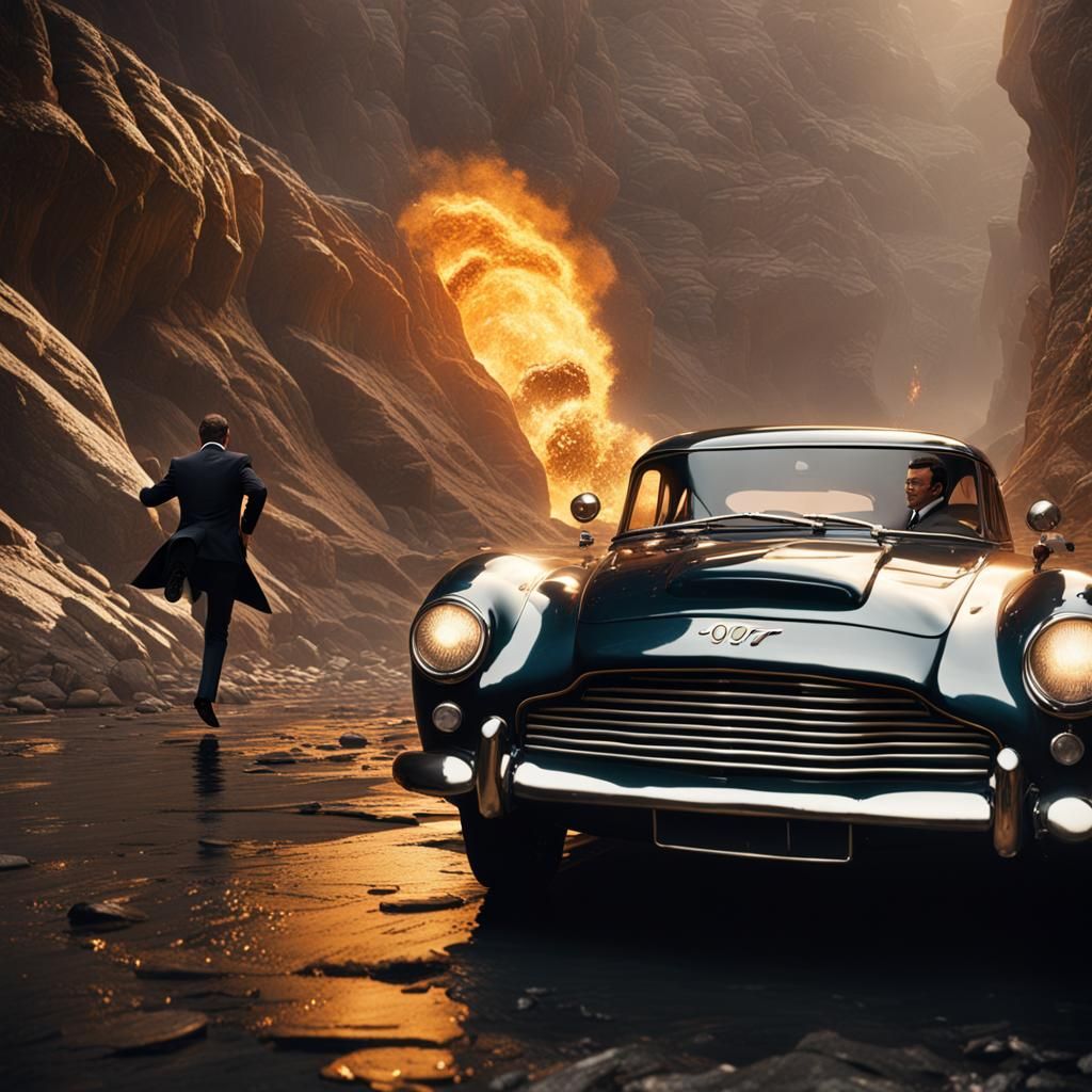 James Bond Action Scene: Detailed Matte Painting