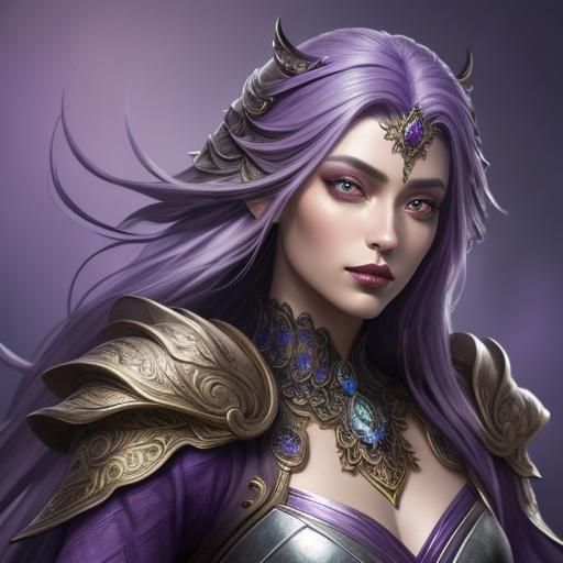 Fantasy Woman with Feathers: Digital Art Portrait