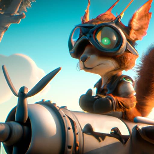 Cute Chibi Squirrel Portrait in Detailed Digital Art