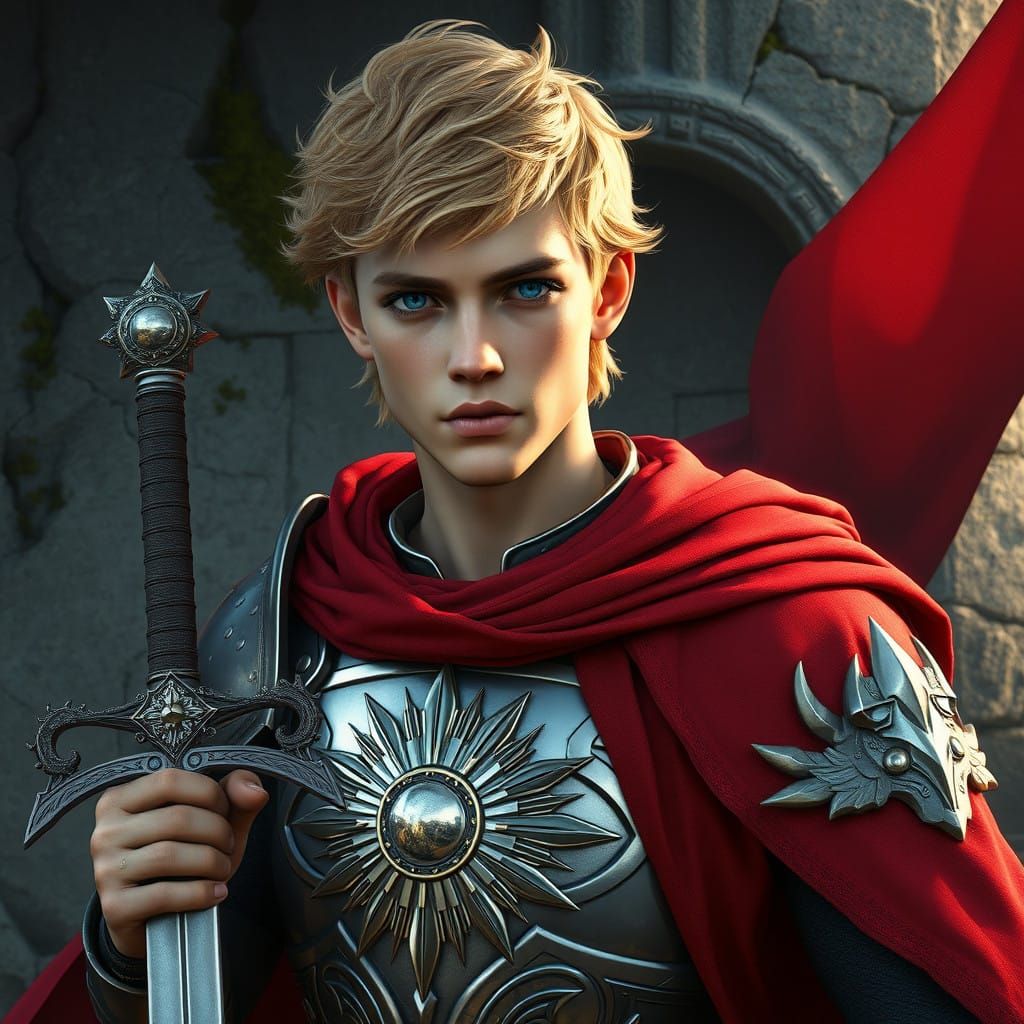 Heroic Knight in Majestic Armor