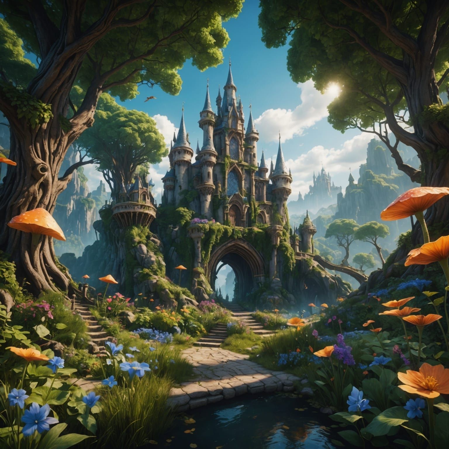 Fantastical Fairy Realm: Detailed Matte Painting