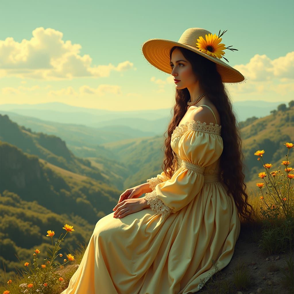 Mona Lisa on a Plateau in Renaissance Style