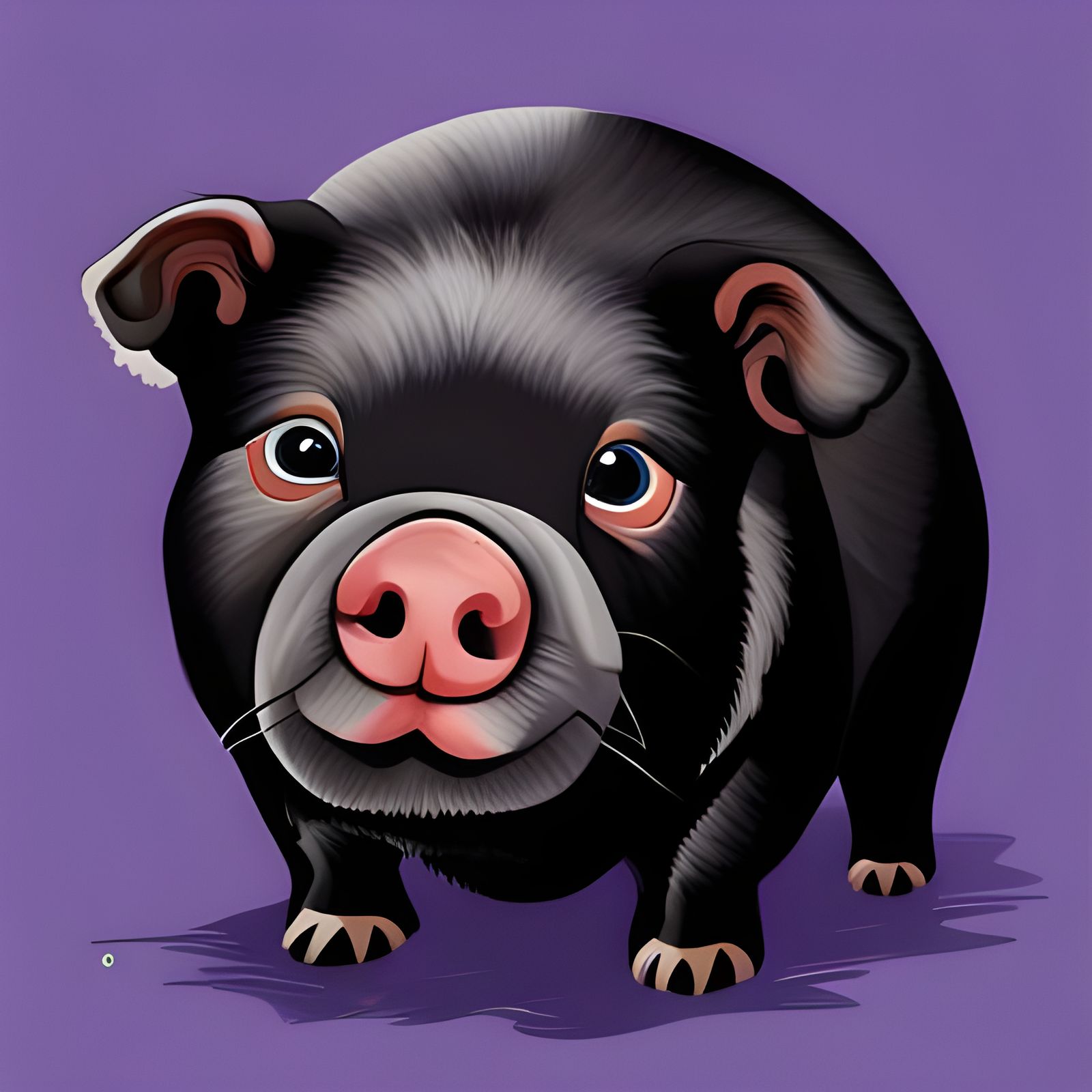 Black pot-bellied pig