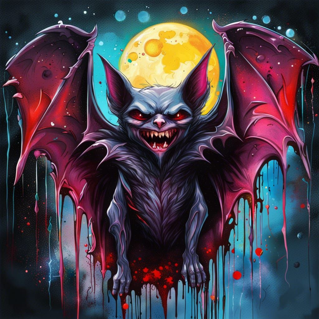 Vampire Transformation in Graffiti Art Style