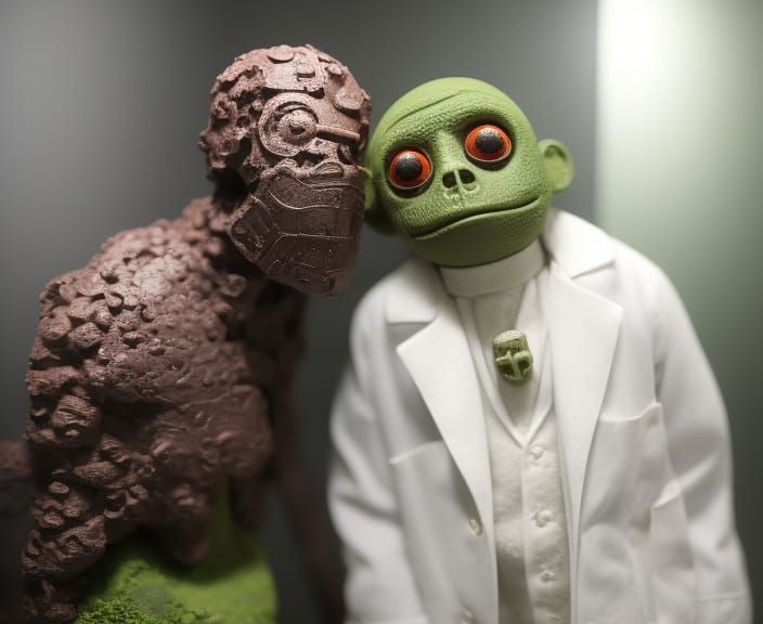 Grotesque Medical Face in Digital Matte Painting Style