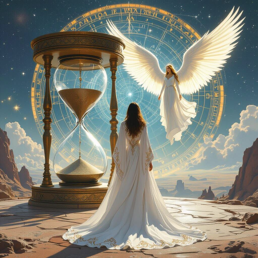 Celestial Woman at Flat Earth Time Portal