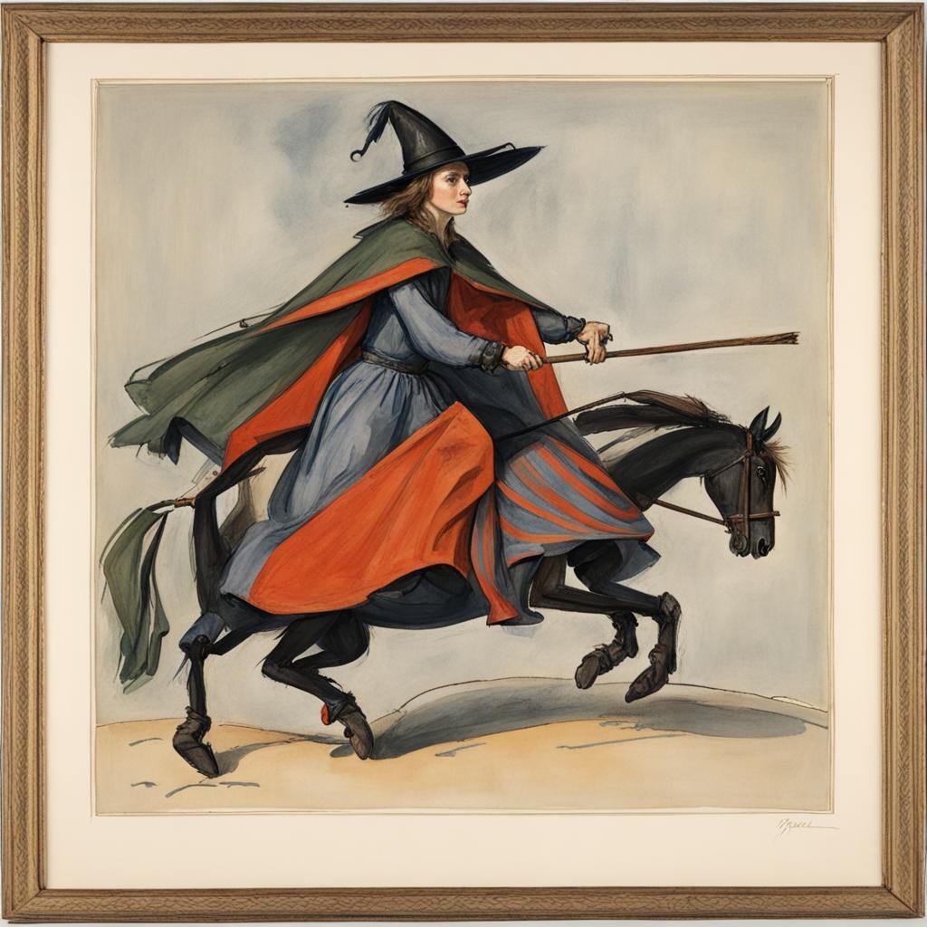 Witch Jousting on Stage in Vivid Colors