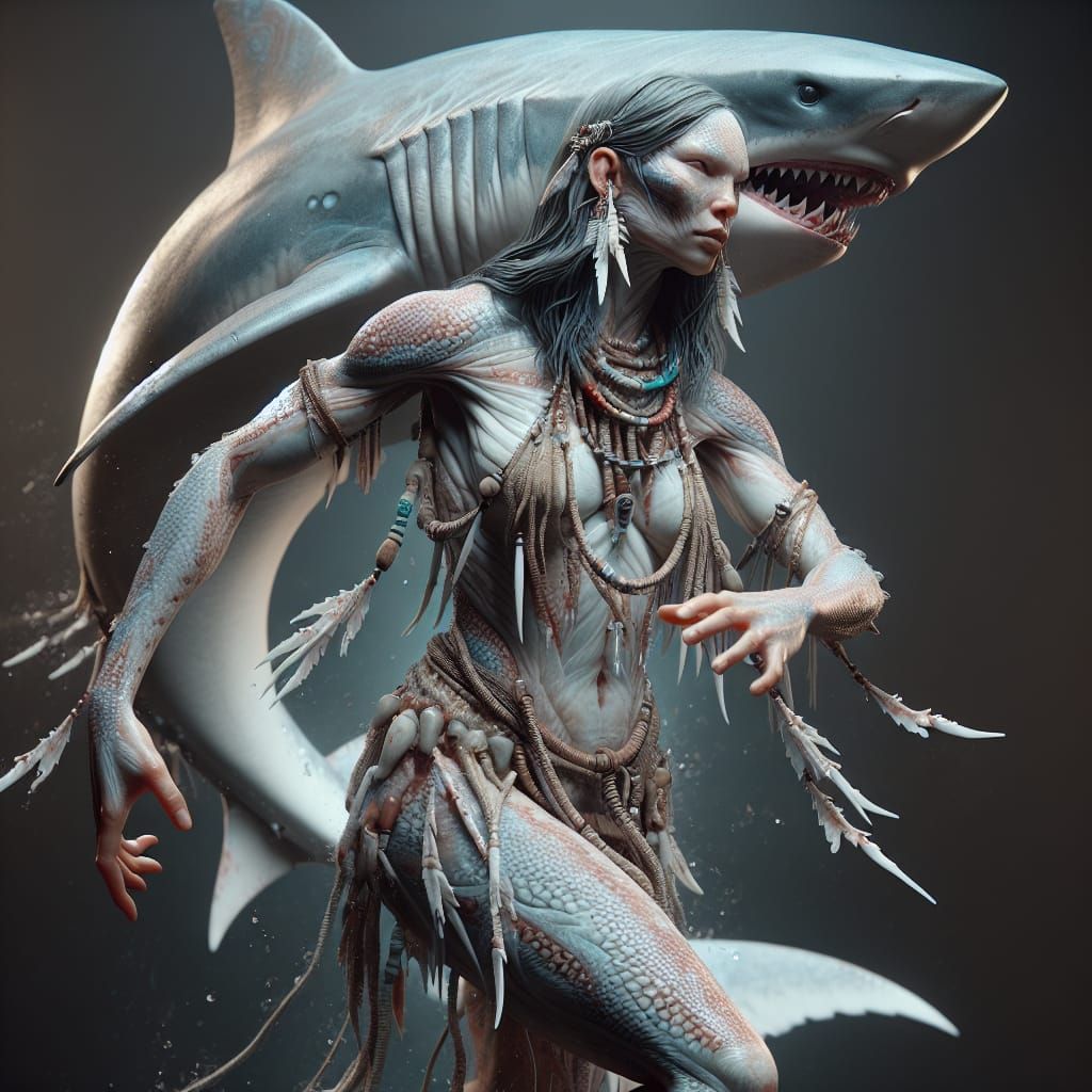 Shark Shaman: Fantasycore Digital Matte Painting