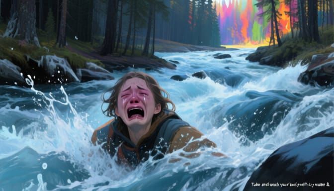 Intense Emotions on Turbulent River Rapids - Hyperrealistic ...