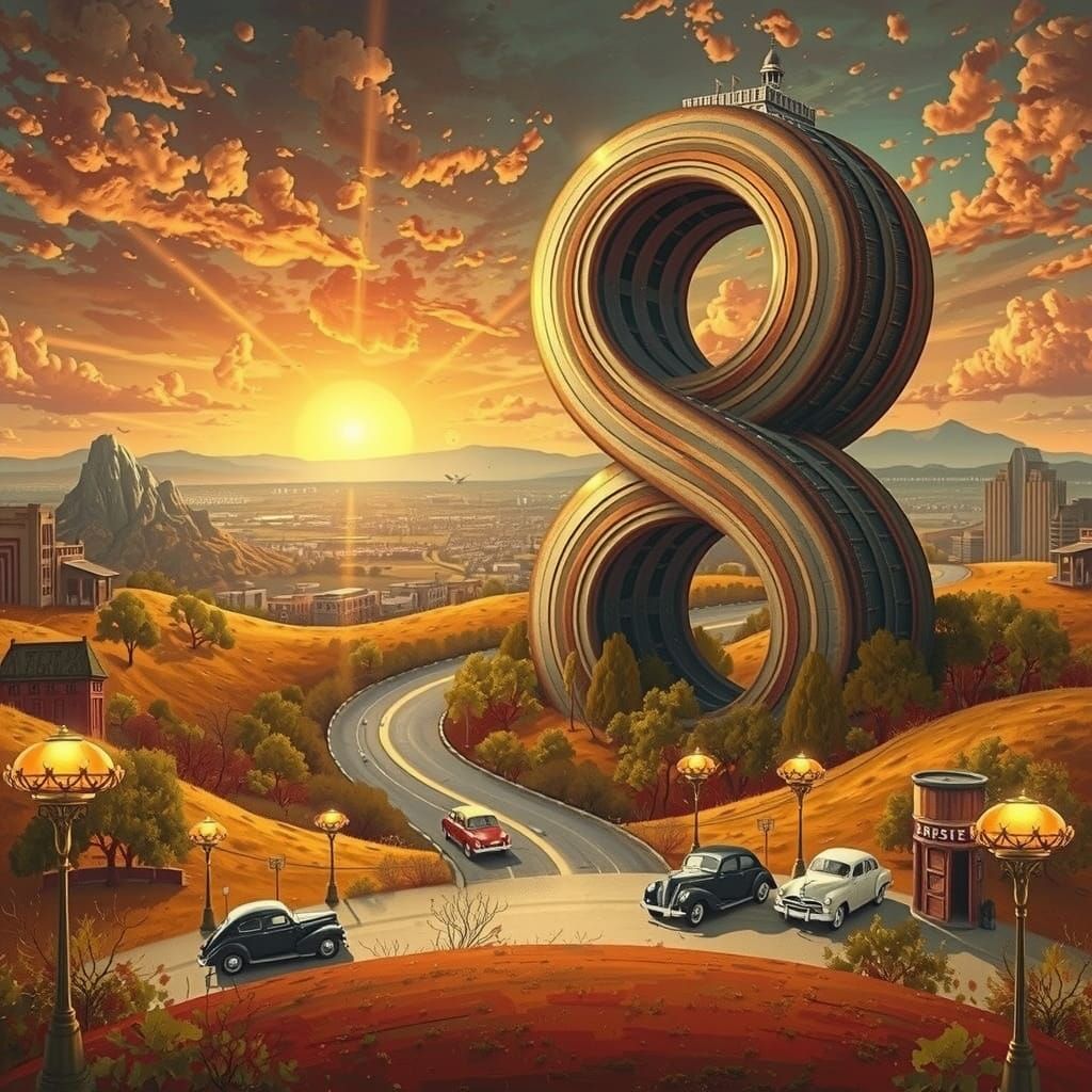 Timeless, Dreamlike Landscape in Retro Realistic Nostalgia S...