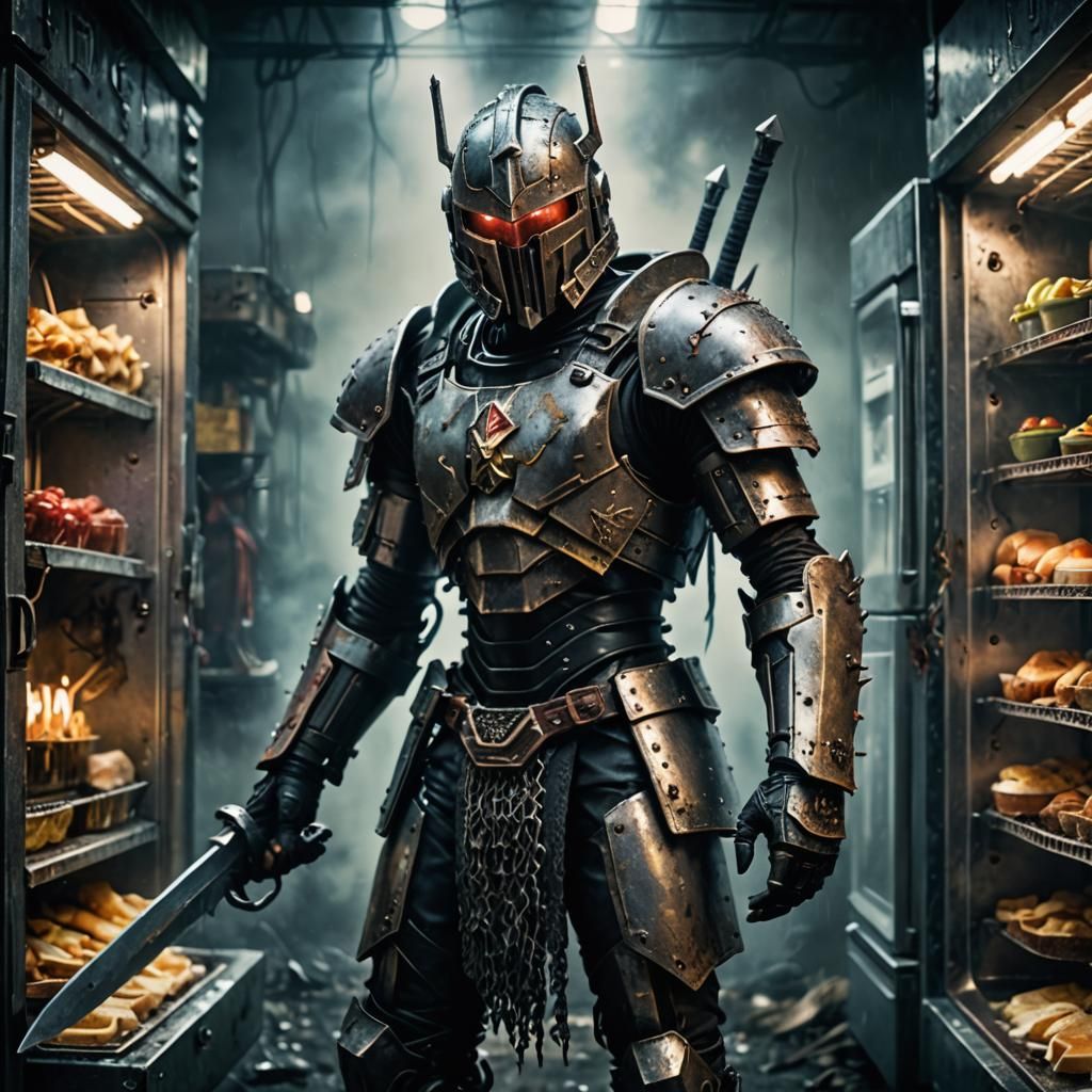 Cubed Sandwich Warrior After Dystopian Battle