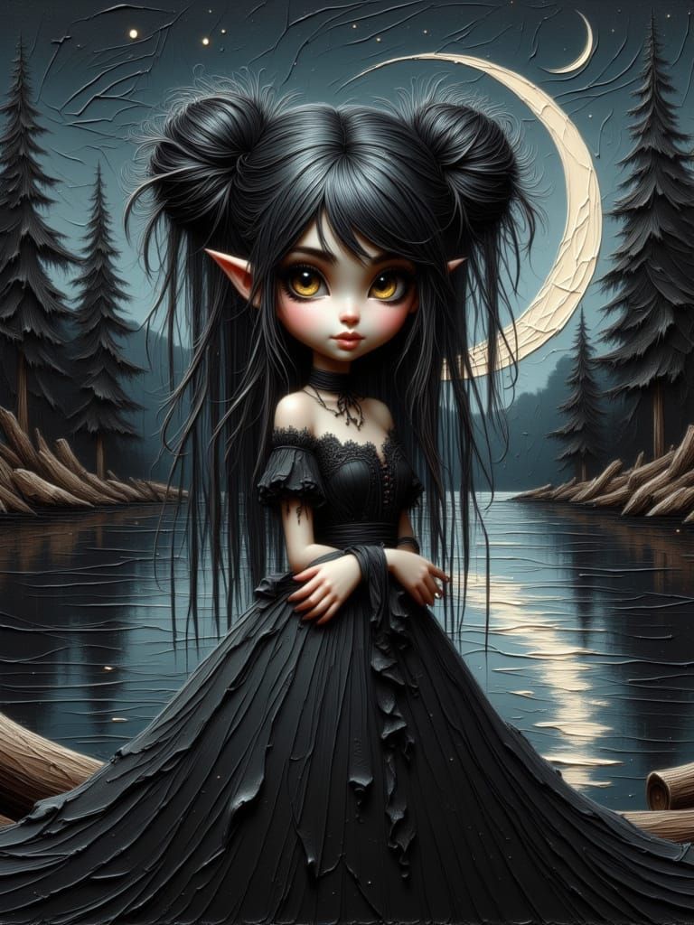 Ethereal Gothic Vampire Girl by Dark Lake