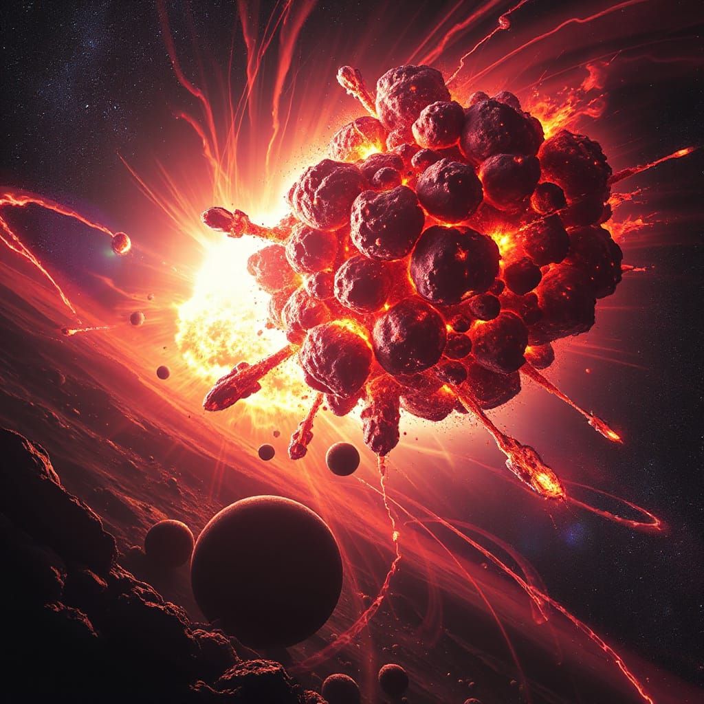 Betelgeuse Supernova: Cosmic Energy Shockwave in Ethereal Co...