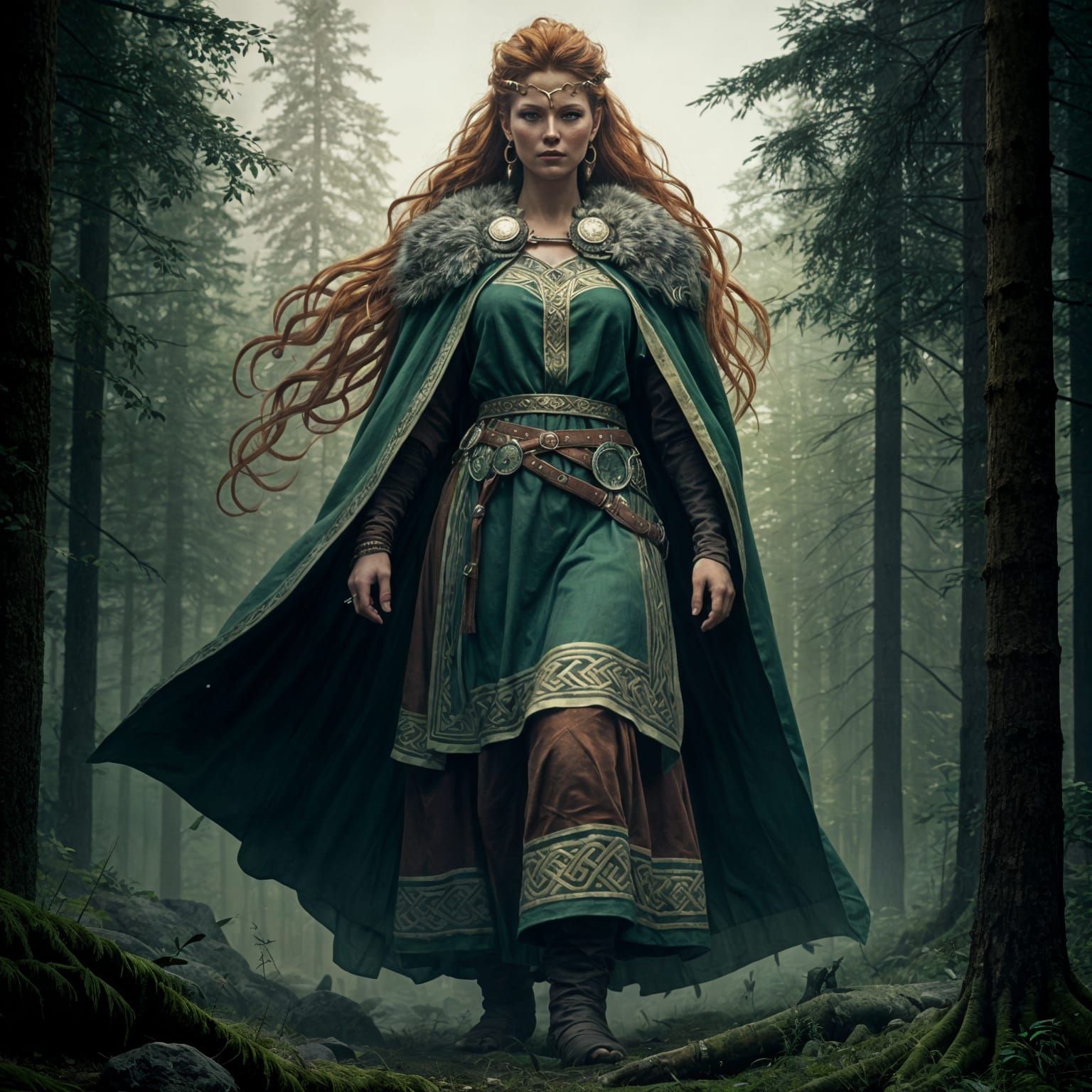 Viking Earth Goddess Gerd in Dark Fantasy Style