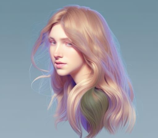 Portrait of a Young Woman in Digital Art Style