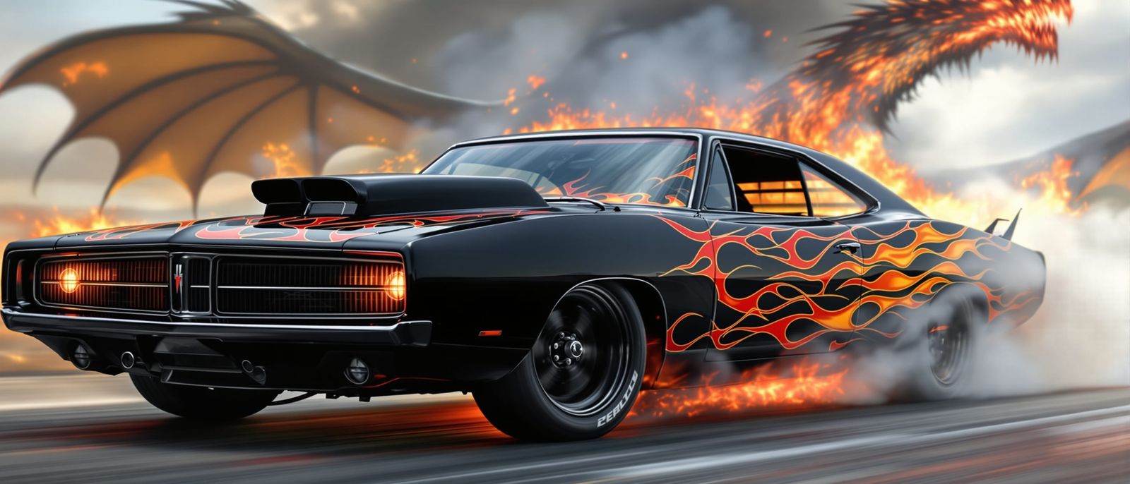 Hot Rod Charger Evades Fiery Dragon