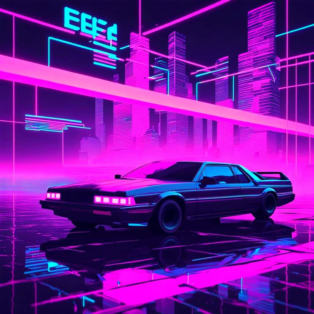 Synthwave Glitches with Neon Distortions