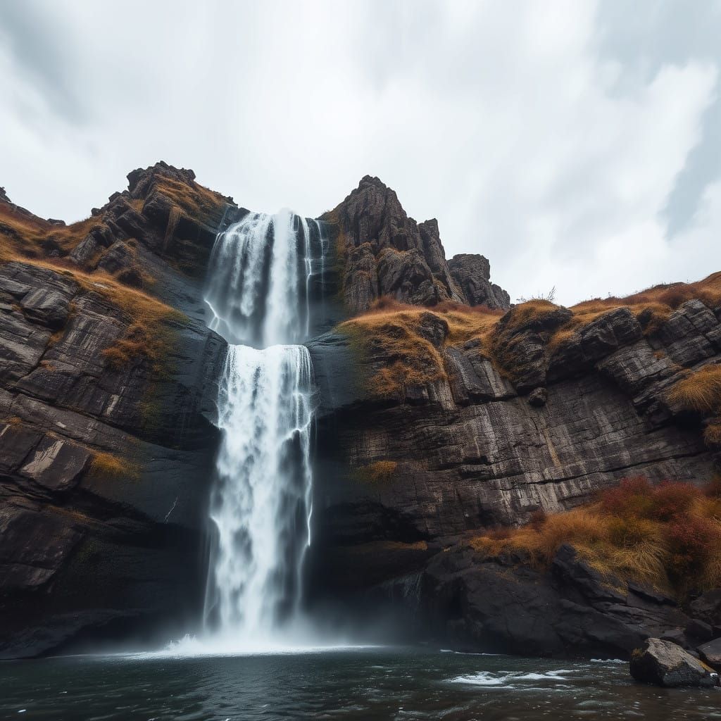Mystical Waterfall as Raw Midjourney Art