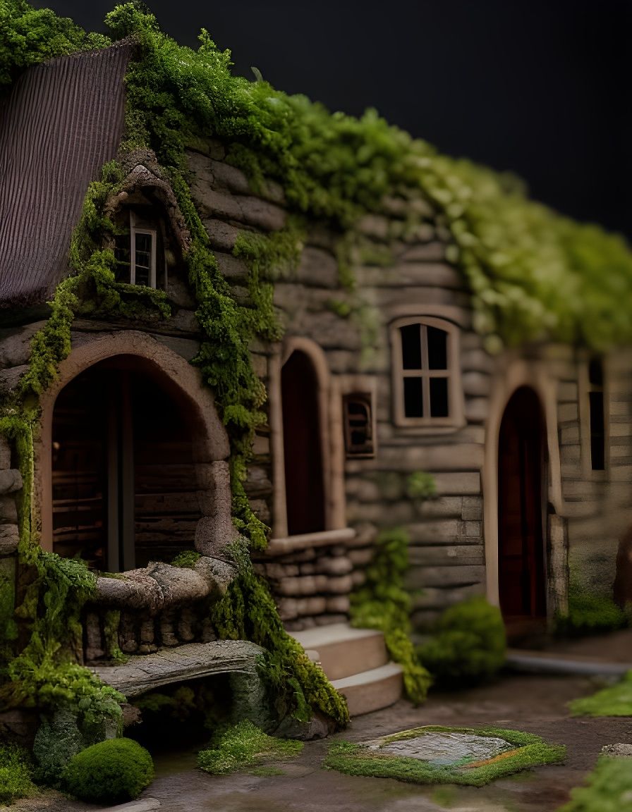 Detailed Miniature Diorama with Dynamic Lighting