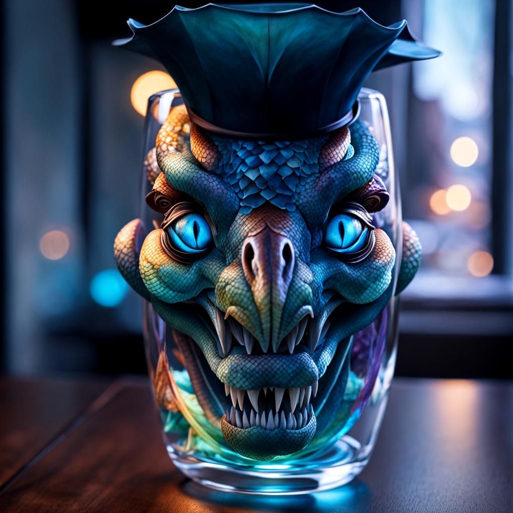 Intertwined Snakes in 3D Vector Watercolor Style