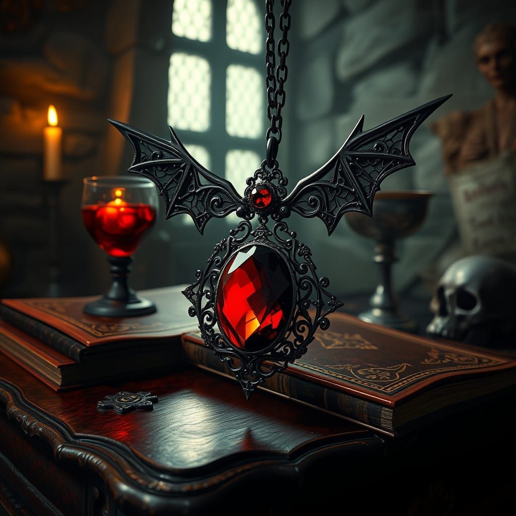 Ethereal Vampire Amulet in Gothic Splendor