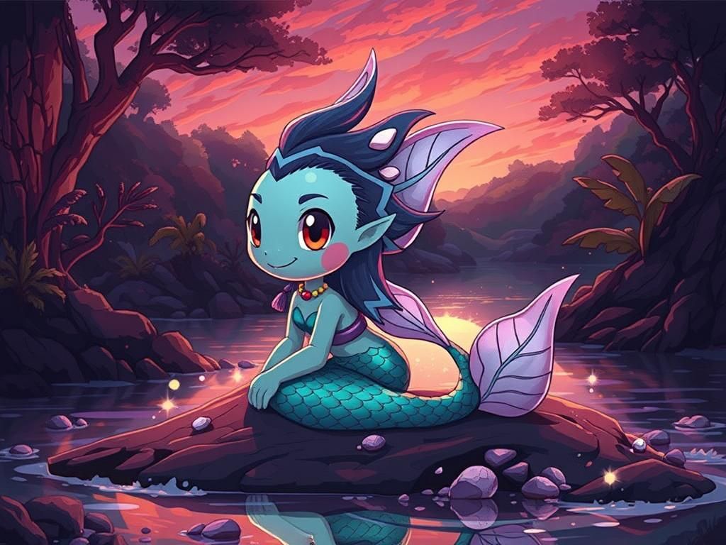 Mermaid Pokémon Mascot in Brazilian Twilight