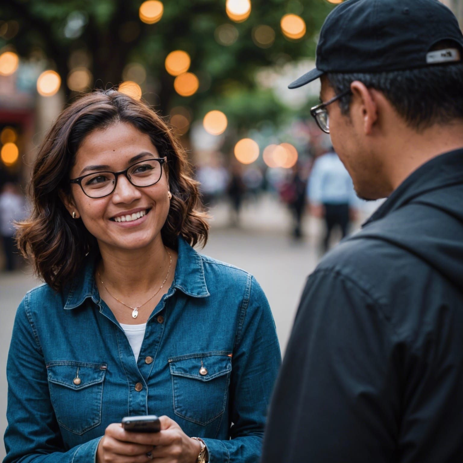 Person Talking to Chatbot in Professional Photo