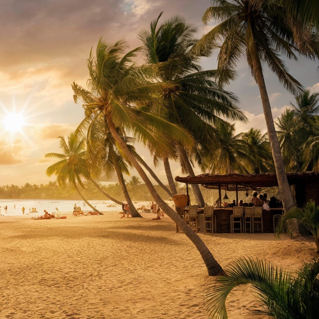 Tropical Beach Sunset Movie Poster