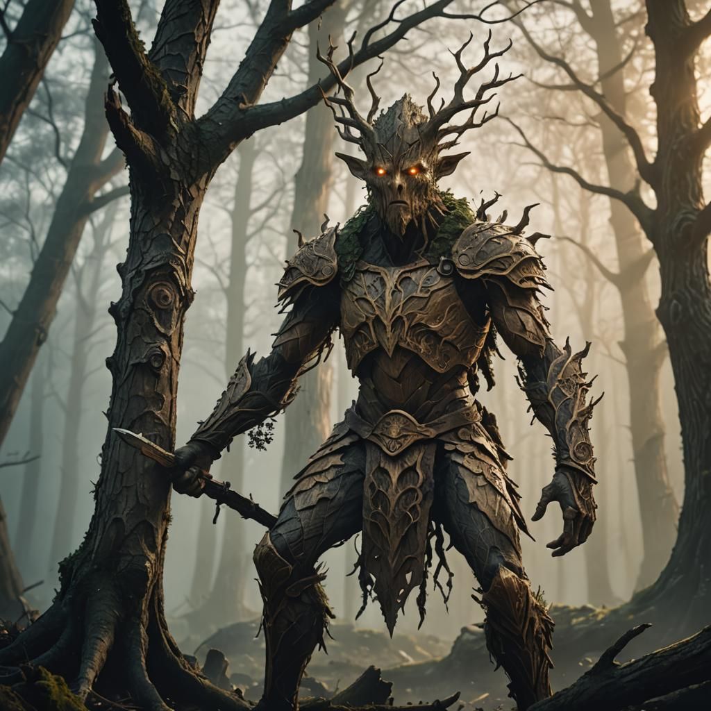 Ent Warrior in Enchanted Forest: Fantasy Concept Art