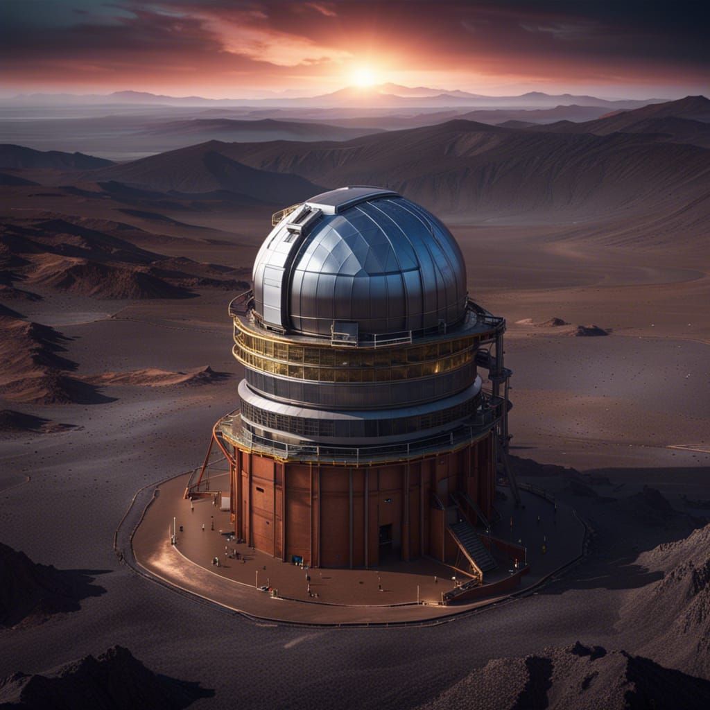 Hyperrealistic Chilean Landscape with Paranal Telescope