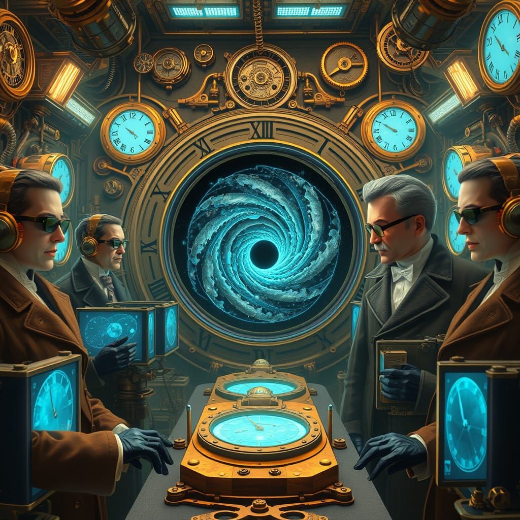 Steampunk Scientists Monitor Time Anomalies near Black Hole ...