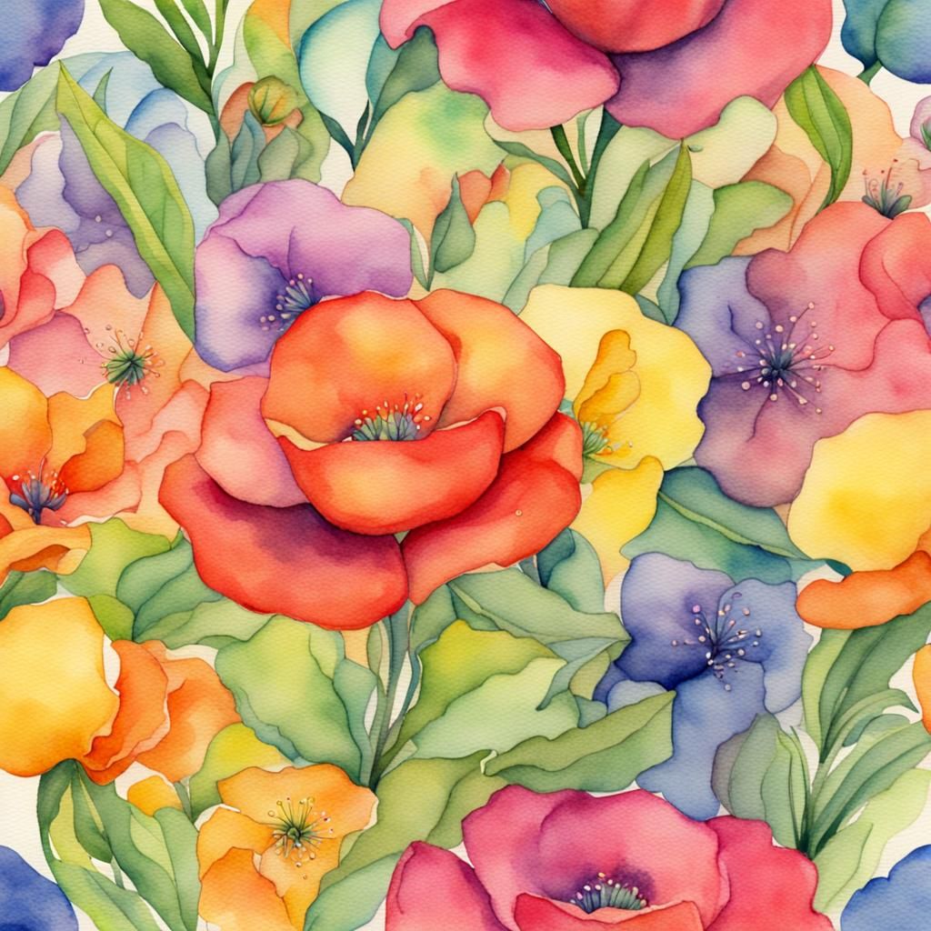 Rainbow Belladonna Watercolor Painting