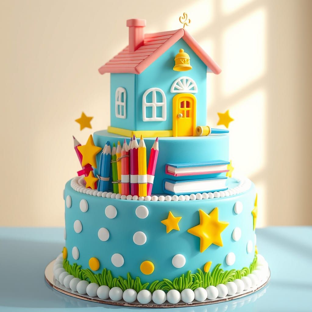 Magical Kindergarten Teacher's Paradise Cake in Whimsical Ar...