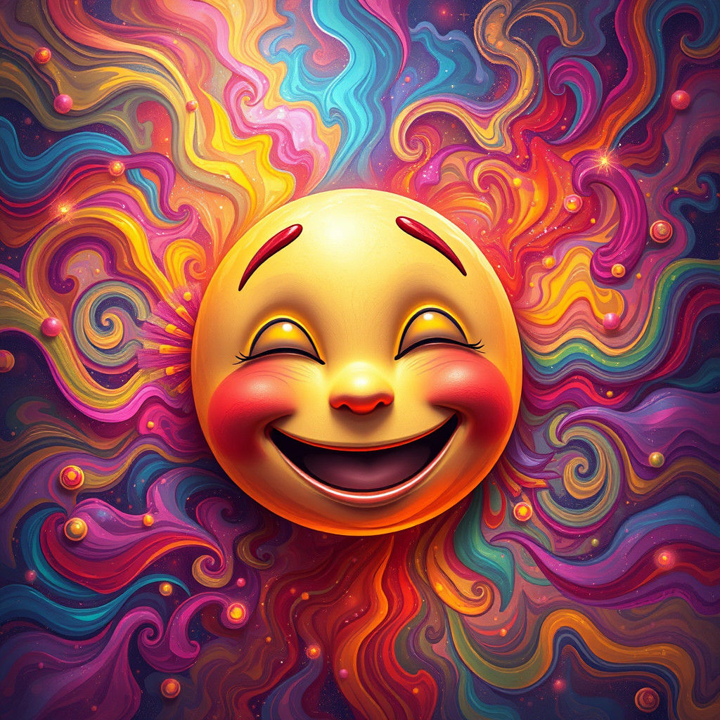 Whimsical Happy Face in a Dreamscape