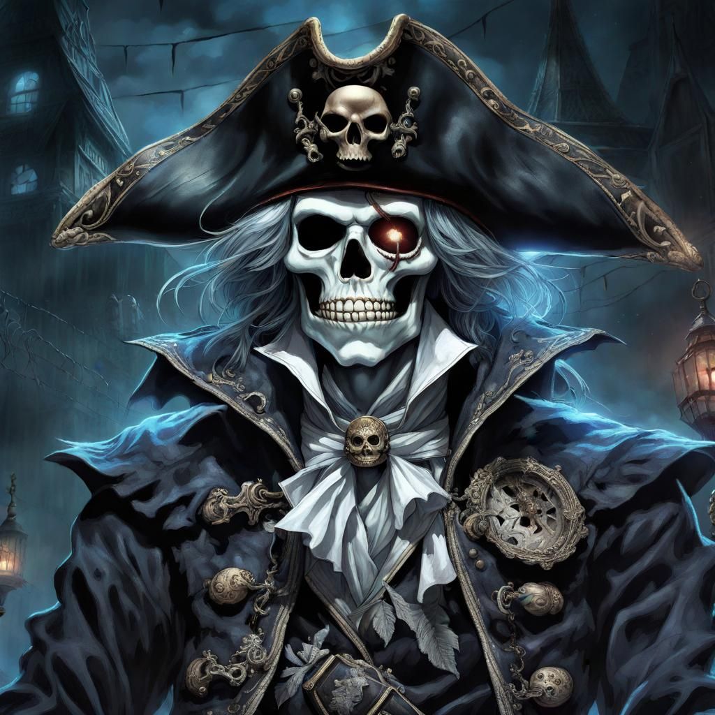 Man in Ghost Pirate Costume, Digital Art