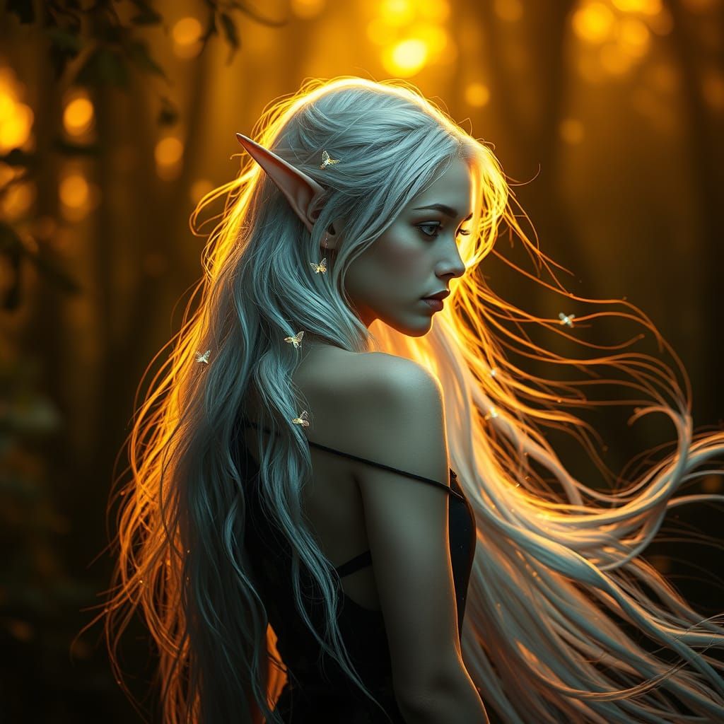 Ethereal Elf in Luminous Forest Glow