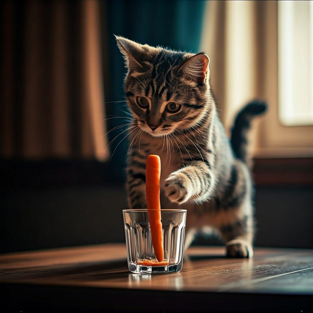 Cat's Carrot Chase: Professional Animal Photography