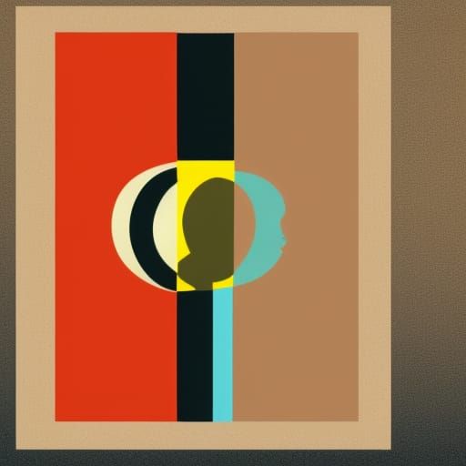 Pop Art Screen Print in Geometric Bauhaus Style