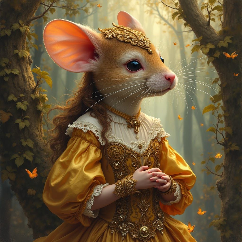 Baroque Mouse in Lavish Velvet and Lace