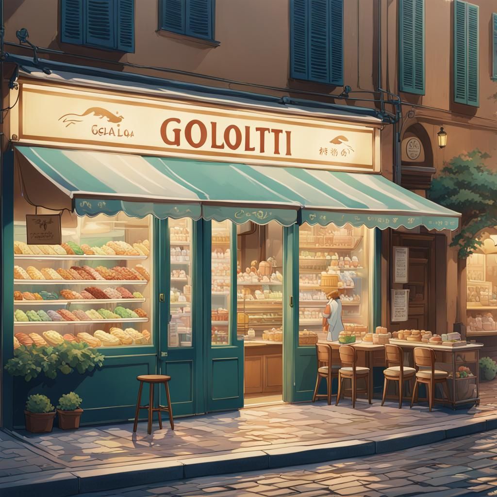 Giolitti Gelato Shop: Studio Ghibli Anime Key Visual