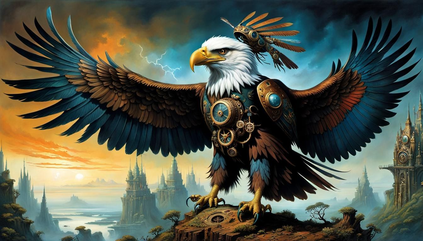 Steampunk Shaman Evokes Eagle Spirit